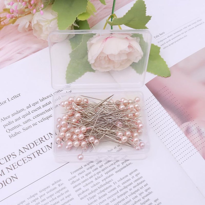Pimoys 400 Pcs Bouquet Pins Flower Pin, 4 Styles Boutonniere Pins Pearl Crystal Head Corsage Pin for Dressmaking Jewelry Flower Decoration - Image 5